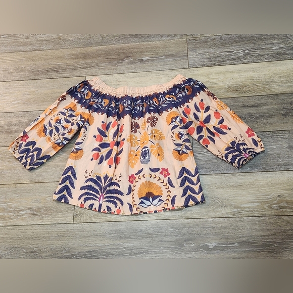 Anthropologie FARM Rio Multicolor Boho Off The Shoulder Size Small - Picture 7 of 8